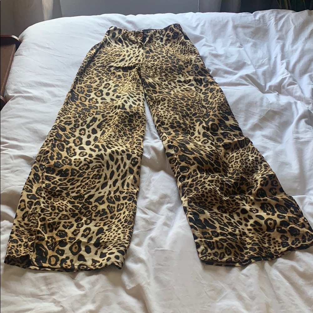 Jagger and stone cheetah wide leg pants